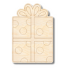Unfinished Wood Etched Present Shape | Paint By Line Crafts | up to 30" DIY