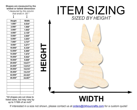 Unfinished Sitting Bunny Shape | Easter | DIY Craft Cutout | up to 46" DIY