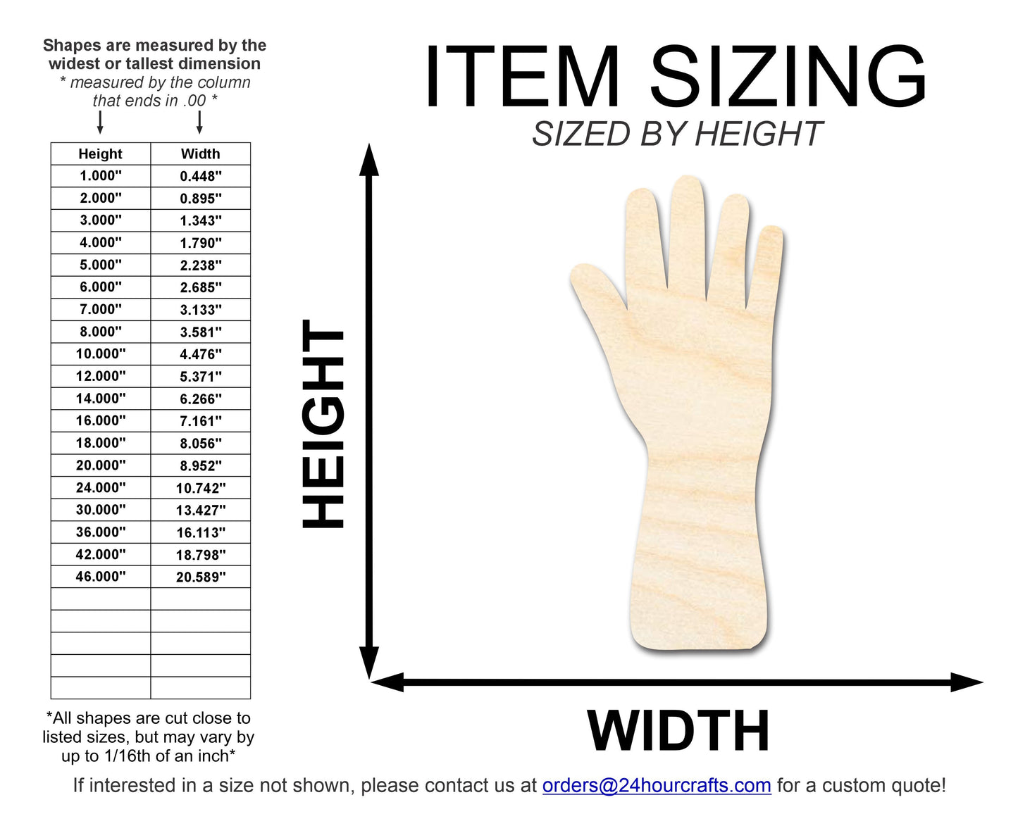 Unfinished Garden Glove Shape | DIY Craft Cutout | up to 46" DIY