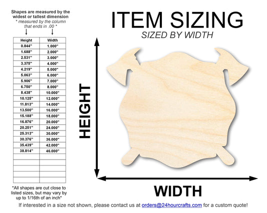 Unfinished Firefighter Symbol Shape | DIY Craft Cutout | up to 46" DIY