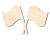 Unfinished Crossed Flags Shape | DIY Craft Cutout | up to 46" DIY