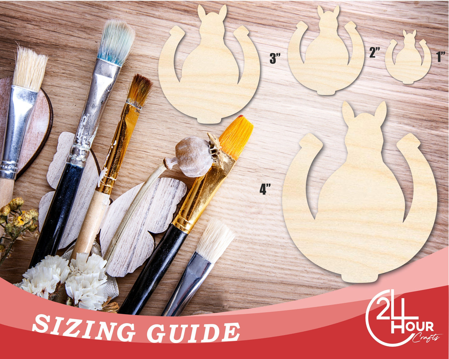 Unfinished Horseshoe Horse Shape | DIY Craft Cutout | up to 46" DIY