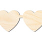 Unfinished Wood Heart Glasses Shape | DIY Craft Cutout | up to 46" DIY