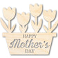 Unfinished Happy Mother's Day Flower Pot Shape | DIY Craft Cutout | up to 46" DIY