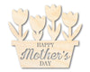 Unfinished Happy Mother's Day Flower Pot Shape | DIY Craft Cutout | up to 46" DIY