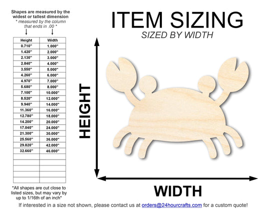 Unfinished Cute Crab Shape | DIY Craft Cutout | up to 46" DIY