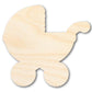 Unfinished Wood Baby Stroller Shape | DIY Craft Cutout | up to 46" DIY