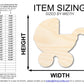 Unfinished Wood Baby Stroller Shape | DIY Craft Cutout | up to 46" DIY