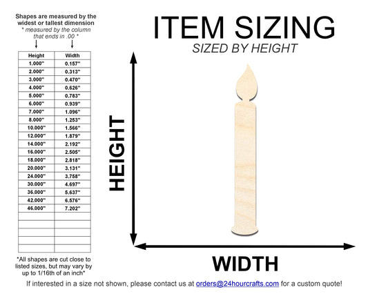 Unfinished Wood Birthday Candle Shape | DIY Craft Cutout | up to 46" DIY