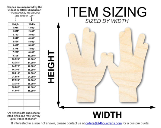 Unfinished Wood Priestly Blessing Hands Shape | DIY Craft Cutout | up to 46" DIY