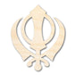 Unfinished Wood Khanda Sikhism Symbol Shape | DIY Craft Cutout | up to 46" DIY
