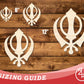 Unfinished Wood Khanda Sikhism Symbol Shape | DIY Craft Cutout | up to 46" DIY