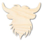 Unfinished Wood Highland Cow Head Shape | DIY Craft Cutout | up to 46" DIY