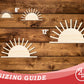 Unfinished Wood Boho Half Sun Shape | DIY Craft Cutout | up to 46" DIY