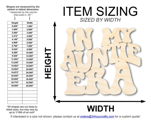 Unfinished Wood In My Auntie Era Cutout | DIY Craft Shape | up to 46" DIY