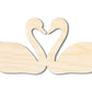 Unfinished Wood Love Swans Shape | DIY Craft Cutout | up to 46" DIY