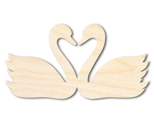 Unfinished Wood Love Swans Shape | DIY Craft Cutout | up to 46" DIY