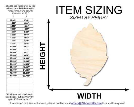 Unfinished Wood Simple Fall Leaf Shape | DIY Craft Cutout | up to 46" DIY