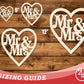 Unfinished Wood Mr and Mrs Heart Cutout | DIY Craft Shape | up to 46" DIY