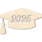 Unfinished Wood 2025 Grad Cap Shape | DIY Craft Cutout | up to 46" DIY