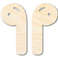 Unfinished Wood Earbuds Shape | DIY Craft Cutout | up to 46" DIY