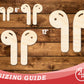 Unfinished Wood Earbuds Shape | DIY Craft Cutout | up to 46" DIY