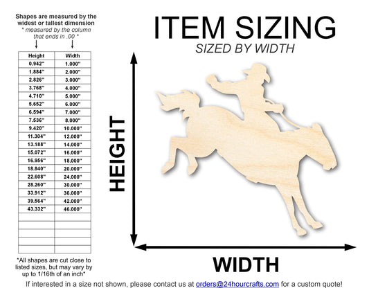 Unfinished Wood Rodeo Cowboy Shape | DIY Craft Cutout | up to 46" DIY