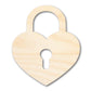 Unfinished Wood Heart Lock Shape | DIY Craft Cutout | up to 46" DIY