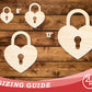 Unfinished Wood Heart Lock Shape | DIY Craft Cutout | up to 46" DIY