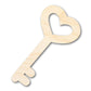Unfinished Wood Heart Key Shape | DIY Craft Cutout | up to 46" DIY