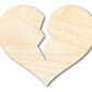 Unfinished Wood Broken Heart Shape | DIY Craft Cutout | up to 46" DIY