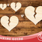 Unfinished Wood Broken Heart Shape | DIY Craft Cutout | up to 46" DIY