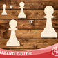 Unfinished Wood Pawn Chess Piece Shape | DIY Craft Cutout | up to 46" DIY