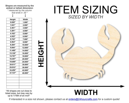 Unfinished Wood Crafty The Crab Shape | DIY Craft Cutout | up to 46" DIY