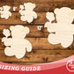 Unfinished Wood Flower Bear Shape | DIY Craft Cutout | up to 46" DIY