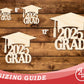 Unfinished Wood 2025 Grad Shape | DIY Craft Cutout | up to 46" DIY