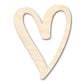 Unfinished Wood Heart Outline Shape | DIY Craft Cutout | up to 46" DIY