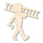 Unfinished Wood Ladder Worker Shape | DIY Craft Cutout | up to 46" DIY