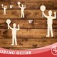 Unfinished Wood Worker With Sign Shape | DIY Craft Cutout | up to 46" DIY