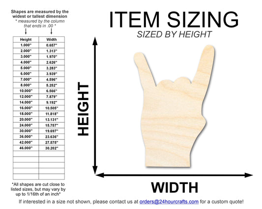 Unfinished Wood Rock On Shape | DIY Craft Cutout | up to 46" DIY