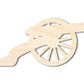 Unfinished Wood War Cannon Shape | DIY Craft Cutout | up to 46" DIY