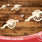 Unfinished Wood War Cannon Shape | DIY Craft Cutout | up to 46" DIY