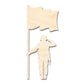 Unfinished Wood Soldier With Flag Shape | DIY Craft Cutout | up to 46" DIY