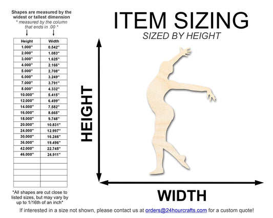 Unfinished Wood Gymnast Pose Shape | DIY Craft Cutout | up to 46" DIY
