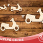 Unfinished Wood Moped Shape | DIY Craft Cutout | up to 46" DIY