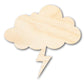 Unfinished Wood Lightning Cloud Shape | DIY Craft Cutout | up to 46" DIY