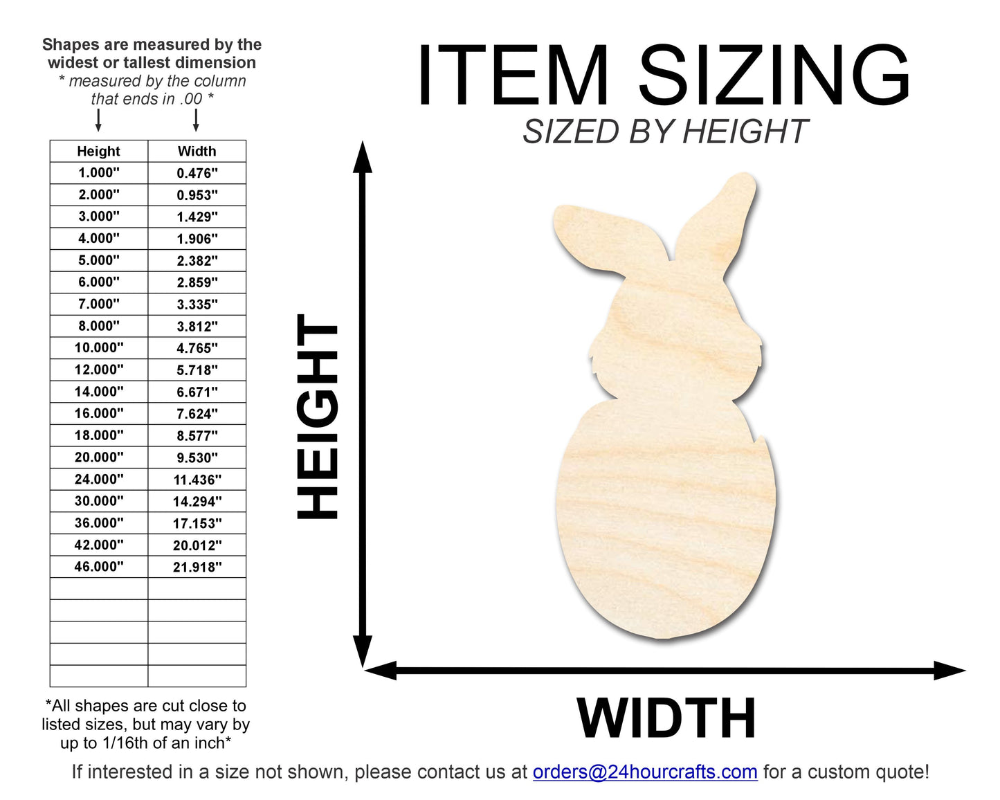 Unfinished Wood Bunny in Easter Egg Shape | DIY Craft Cutout | up to 46" DIY