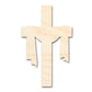 Unfinished Wood Draped Cross Shape | DIY Craft Cutout | up to 46" DIY