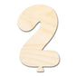Unfinished Wood Balloon Number 2 Shape | DIY Craft Cutout | up to 46" DIY