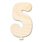 Unfinished Wood Balloon Number 5 Shape | DIY Craft Cutout | up to 46" DIY